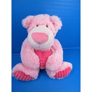 Aurora Pink Plush Teddy Bear Stuffed Animal Hugging Heart 12"